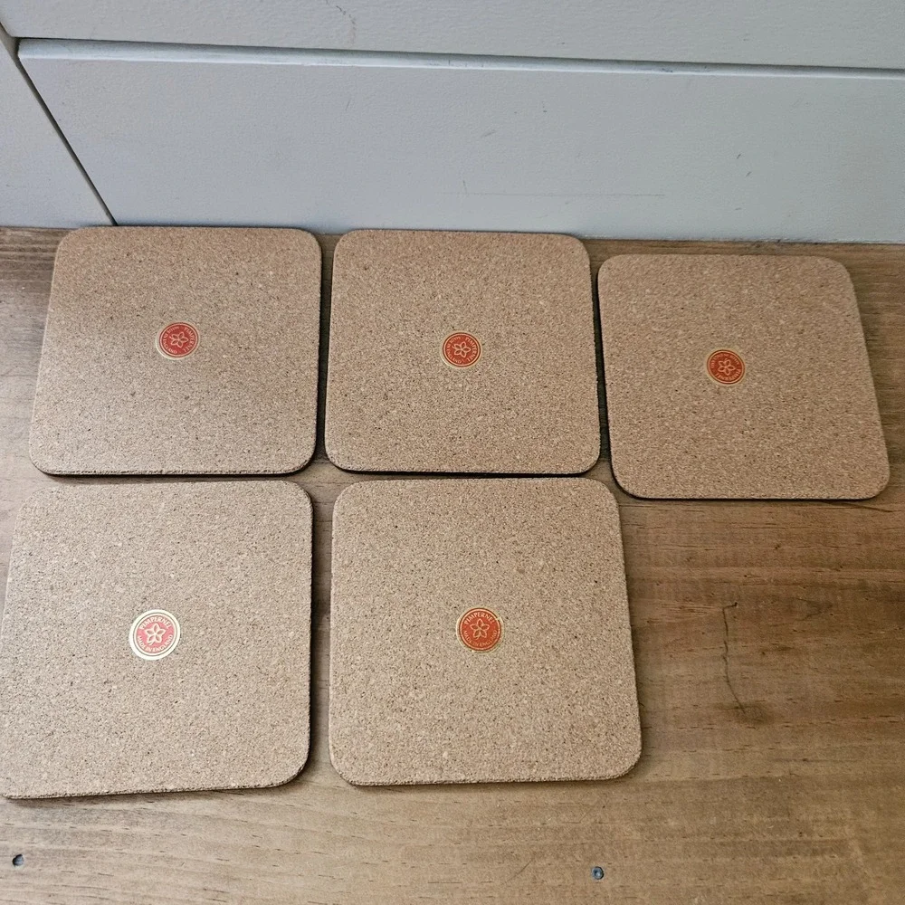 VTG Pimpernel England Floral Cork Back Coasters Set‎ of 5 Botanical Cottagecore